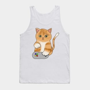 Gamer kitty (fluffy orange cat) Tank Top